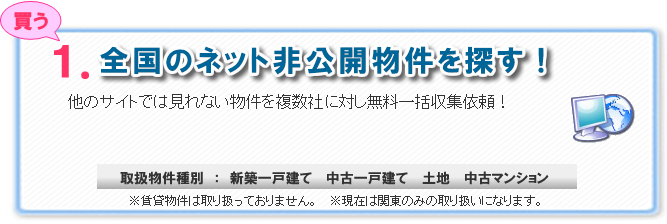 全国のネット非公開物件を探す